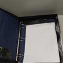 Forevermore Portfolios Portfolio Organizer  3 Ring Binder with Notepad  1.5 Inch Rings  Zippered Storage Pockets for Papers, Travel Documents, Presentation Folder, Cards, Passport, Tickets  Blue