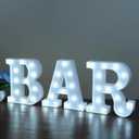 BAR - Illuminated Marquee Bar Sign for home decor - Light up LED Marquee Word Sign - Pre-Lit Pub Light Battery Operated Valentines Day Gifts for Him (Cool White)