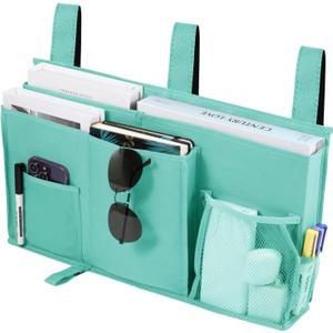 Joyfulife Bedside Caddy Bunk Bed Organizer Bedside Storage Organizer Bedside Storage Bag Pocket Hanging Organizer for Bunk, Hospital Beds, College Dorm Rooms, Baby Bed Rails, Camp 8 Pockets (Green)