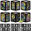 Retisee 24 Pcs Spring Easter Craft Kits with Eggs Bunnies Design DIY Tissue Paper Lantern Suncatcher for Home Party Activity Project Bulk Supplies Easter Birthday Party Gifts