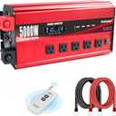 Cantonape 5000W Power Inverter 12V to 110V/120V DC to AC with LCD Display, Remote Controller 5 x AC Outlets and 4 x 3.1A USB Car Adapter for Car Truck Boat RV Solar System