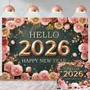 Happy New Year Backdrop Hello 2026 New Years Eve Photography Background for 2026 New Year Party Decoration Supplies (7x5FT210x150cm)