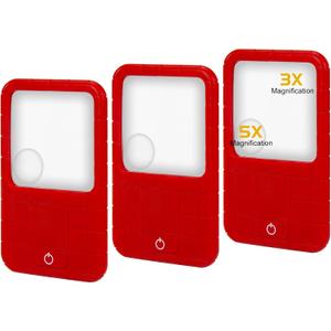 3X 5X with Light Magnifying Glass, Battery-Powered Portable LED Magnifying Glass (3pk), Suitable for The Elderly to Read, Examine, Coin, Jewelry, Explore, Close Work