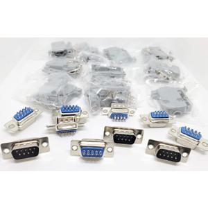 Pc Accessories - Connectors Pro 10 Sets Solder Type DB9 Male and Plastic Hoods, D-Sub Connector + Hoods, 20-Pack (10 DB9 Males + 10 Hoods)
