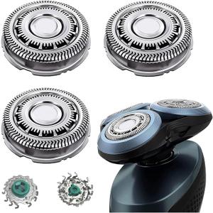 SH60 Replacement Head Blades Series 6000 Compatible with Philips 6000 Series Electric Shaver Razors Replacement Blades for Series 6000 Shaver Cleaning Brush for S6880/81 S6810/82 S6850/85