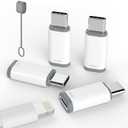 3 Pack Lightning to USB C Adapter for iPhone 15/16 Pro/16 Pro Max/Plus,Samsung S24,iPad Air,Nintendo Switch,Fast Charging&Data Transfer (Lightning to USB C Adapter)