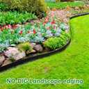 Landscape Edging Border No Dig - 20FT 2IN Tall Garden Edging Border with 20 Stakes, Plastic Garden Fence Lawn Edging Flexible for Landscaping, Flower Beds, Yard, Pathway with Connectors
