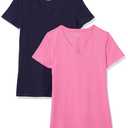 Amazon Essentials Women's Regular-Fit Short-Sleeve V-Neck T-Shirt, Multipacks.2XL