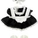 2 x Clothes for Labubu - 3PC Set with Shoes for 6.7 Inches Doll, Premium Outfit with Accessories, Stylish Clothes for Labubu (NO Doll)(Black Maid)