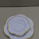 Liacere 50PCS Blue Plastic Plates - Heavy Duty Ice Blue Disposable Plates - Blue and Gold Plastic Plates Include 25PCS Blue Dinner Plates, 25PCS Blue Dessert Plates for Easter Day