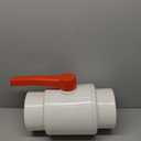 Midline Valve PVC Ball Valve Red T-Handle Water Shut-Off 6 in. Solvent Connections White Plastic (482T600)