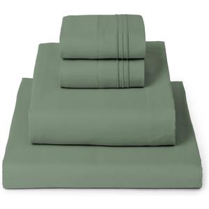 Mellanni Queen Sheets Set - 4 PC Iconic Collection Bedding - Hotel Luxury, Extra Soft, Cooling Bed Sheets - Wrinkle, Fade, Stain Resistant (Queen, Sage)