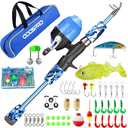 ODDSPRO Kids Fishing Pole, Portable Telescopic Fishing Rod and Reel Combo Kit - with Spincast Fishing Reel Tackle Box for Girls, Youth