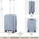 Hanke Top Opening 20" Carry On Luggage Expandable Hard Shell Grey, 20 Inch EXT