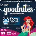 Goodnites Girls' Nighttime Bedwetting Underwear, Size Extra Small (2843 lbs), 44 Ct (2 Packs of 22)