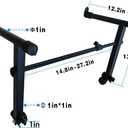 2 Tier Keyboard stand extension Electric Digital Piano Stand keyboard stand tier Adjustable piano stand Metal Black