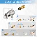 Slip-On Tub Spout with Diverter, High Pressure 8 Settings Hand Held Shower, All Metal Bathtub Faucet with Sprayer Brushed Nickel