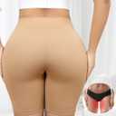 Yeblues Women 3 Pack Seamless Slip Shorts for Under Dress Smooth Boyshorts for Yoga/Bike/Workout Shapewear Shorts (1 Pc-beige)