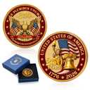 FLAGWIX 250 Anniversary Coin 1776-2026 - USA 250th Anniversary Merchandise Commemorative Coin - American Patriotic 4th of July Celebration Decorations Gifts for Men Veterans History Lover