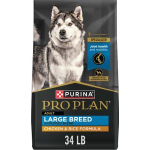 Purina Pro Plan Joint Health for Dogs, Large Breed Dog Food Dry, Shredded Blend Chicken & Rice Formula - 34 lb. Bag
