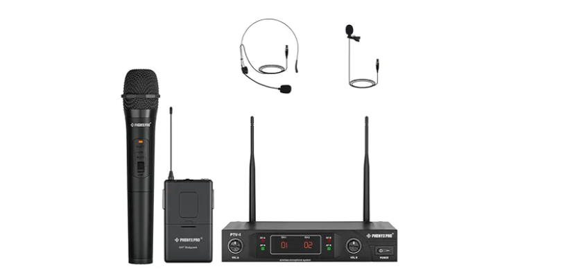 Phenyx Pro VHF Wireless Mic System PTV-1B Bunble with PDP-2-2B