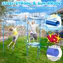 Backyard Water Park & Basketball Game Set, Heavy-Duty Steel Water Park Sprinkler Toy Game with 2 Basketballs, Water Basin & Faucet, Outdoor Summer Water Fun Play Toys for Kids & Family