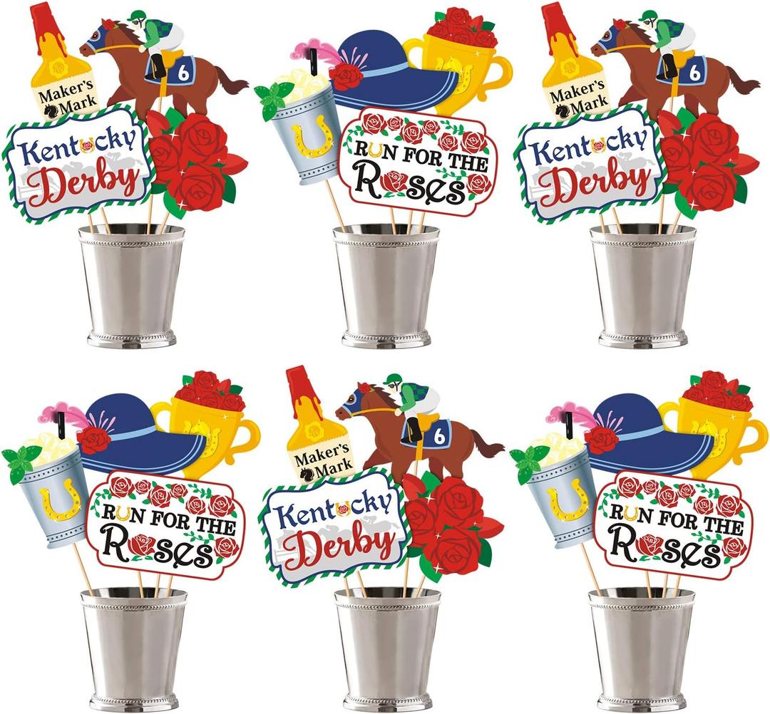 Derby Day Party Supplies Centerpieces Sticks Talk Derby to Me Table Toppers for Horses Race Birthday Party Horse Themed Party Decorations