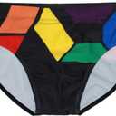 Men's Bikini Swimwear Sexy Low Rise Swimming Briefs with Adjustable Drawstring (Black, L)