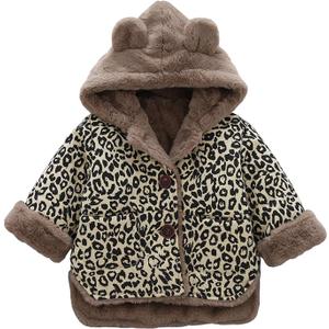 WEONEDREAM Toddler Baby Boys Girls Winter Fleece Jacket Unisex Little Kids Warm Hooded Outwear Coat 1-5T (2T, Leopard)