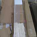 Double 2484 inch Glass Sliding Barn Door Slab with 8ft Hardware Kit Included, 5-Panel Frosted Glass, Spruce Wood Support DIY Dyeing, Easy Assembly