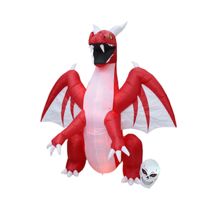 240cm Halloween inflatable fire flame red dragon outdoor decoration