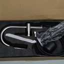 KENES Brushed Nickel Bathroom Faucet with Pull Down Sprayer, Single Handle Bathroom Sink Faucet with Pull Out Sprayer, Vanity Faucet with Pop Up Drain & Deck Plate, KE-9065B