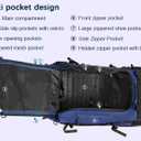 29" 86L Foldable Wheeled Duffle Bag, Waterproof Travel Rolling Backpack with Quilted Bottom, Navy