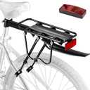 YONTUO Rear Bike Rack with Bag,115 LB Capacity Solid Bearings Bike Cargo Rack & Large Size Reflective,Quick Release Mountain Road Bicycle Rear Racks,Universal Bike Luggage Touring Carrier Rack…