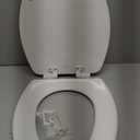 Mayfair Athens Toilet Seat, Easy Clean Hinges and Durable Wood Seat, Elongated, White