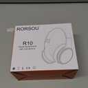 RORSOU R10 Over-Ear Headphones with Microphone, Lightweight Folding Stereo Bass Headset with 1.5M No-Tangle Cord, Portable Wired Headphones for Smartphone Tablet Computer MP3 / 4 (Pink)