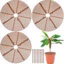 Sawysine 3 Pcs Plant Pot Cover Plant Protector from Animal Flower Pot Grid with Center Cutout Flower Cover Soil Protectors(Coffee,11.8 in)