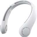 JISULIFE Portable Neck Fan, Hands-Free Bladeless, 5 Speeds, 4000 mAh Battery Operated Wearable Personal Fan, Twistable, Rechargeable, Gift for Women Men-Grey