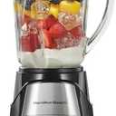 Hamilton Beach Power Elite Wave Action Blender For Smoothies, 40 Oz Glass Jar, 12 Functions Including Puree, Crush Ice, 700 Watts - Black (58148A)