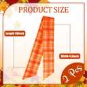 2 Pcs Fall Wreath Sash for Front Door 4.5'' X 56'' Thanksgiving Wreath Satin Sash Bow Buffalo Plaid Cotton Wreath Sash Buffalo Check Wreaths DIY Bow for Autumn Garland Doorway Indoor Outdoor Home