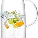 60 Ounces Glass Pitcher with Lid, Hot/Cold Water Jug, Juice and Iced Tea Beverage Carafe