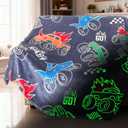 Truck Blanket for Boys, Glow in The Dark Blanket for Kids/Toddler/Baby, Soft Fleece Blankets and Throw, Birthday 40"x 60"