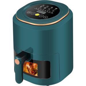Air Fryer 7QT 6-in-1, 10 Cooking Presets, Stainless Steel, 1500W, Oilless Oven, Healthy Cooker, Compact, Air Fryer with Window Visible (Green)