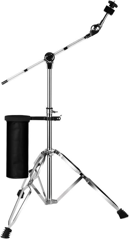 keerpusi Cymbal Stand with Drum Sticks Holder, Adjust high Boom and Straight Combo, Double Braced Legs with Rubber Feet