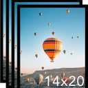 14x20 Picture Frame Set of 4 Black for Poster Photo Picture, Horizontal and Vertical Formats for Wall Hanging, 14 x 20 Wall Poster Photo Frame for 14 by 20 Photos Posters, 4 Pack, Black