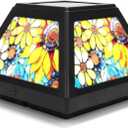 Solar Post Cap Lights - 4x4, 5x5, 6x6 Fence Post Solar Lights, Daffodils Lampshade, 15LM Bright LED, IP65 Waterproof Outdoor Post Lights for Garden, Yard, Deck, Warm White (Sunflower, 2)