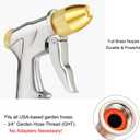 FANHAO Upgraded Garden Hose Nozzle Sprayer, 100% Heavy Duty Metal Handheld Water Nozzle High Pressure in 4 Spraying Modes for Watering Plants and Lawn, Car Washing, Patio and Pet (Front Trigger - 4 Patterns)