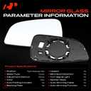 A-Premium Right Passenger Side Non-Heated Mirror Glass with Backing Plate - Compatible with Chevrolet Malibu 2008-2012 & Saturn Aura 2007-2009 - Exterior Side View Convex Mirror