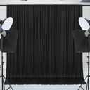 20x10ft Wrinkle Free Black Backdrop Curtain for Parties Soft Fabric Drapes Wedding Black Curtain Backdrop for Birthday Party Decorations Background for Photography 5x10ft, 4 Panels