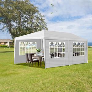 10x20 Party Tent, Outdoor Tents for Parties, Wedding Tent with 4 Removable Sidewalls, Gazebo Shelter with Stakes & Ropes for Outdoor Wedding Party